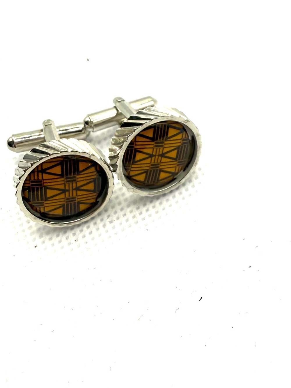 Plaid Inlay Cufflinks